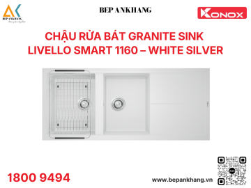 Chậu rửa bát Konox Granite Sink Livello Smart 1160 – White Silver